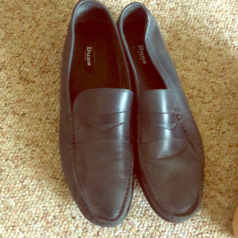 Blue leather shoes